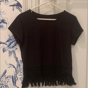 Black fringe H&M t-shirt